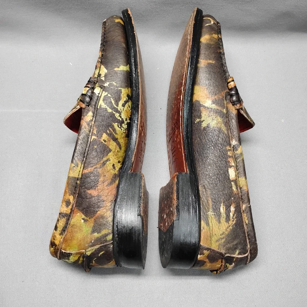 Sebago for Six Degrees Camo Leather Penny Loafers Womens 8.5 B50137